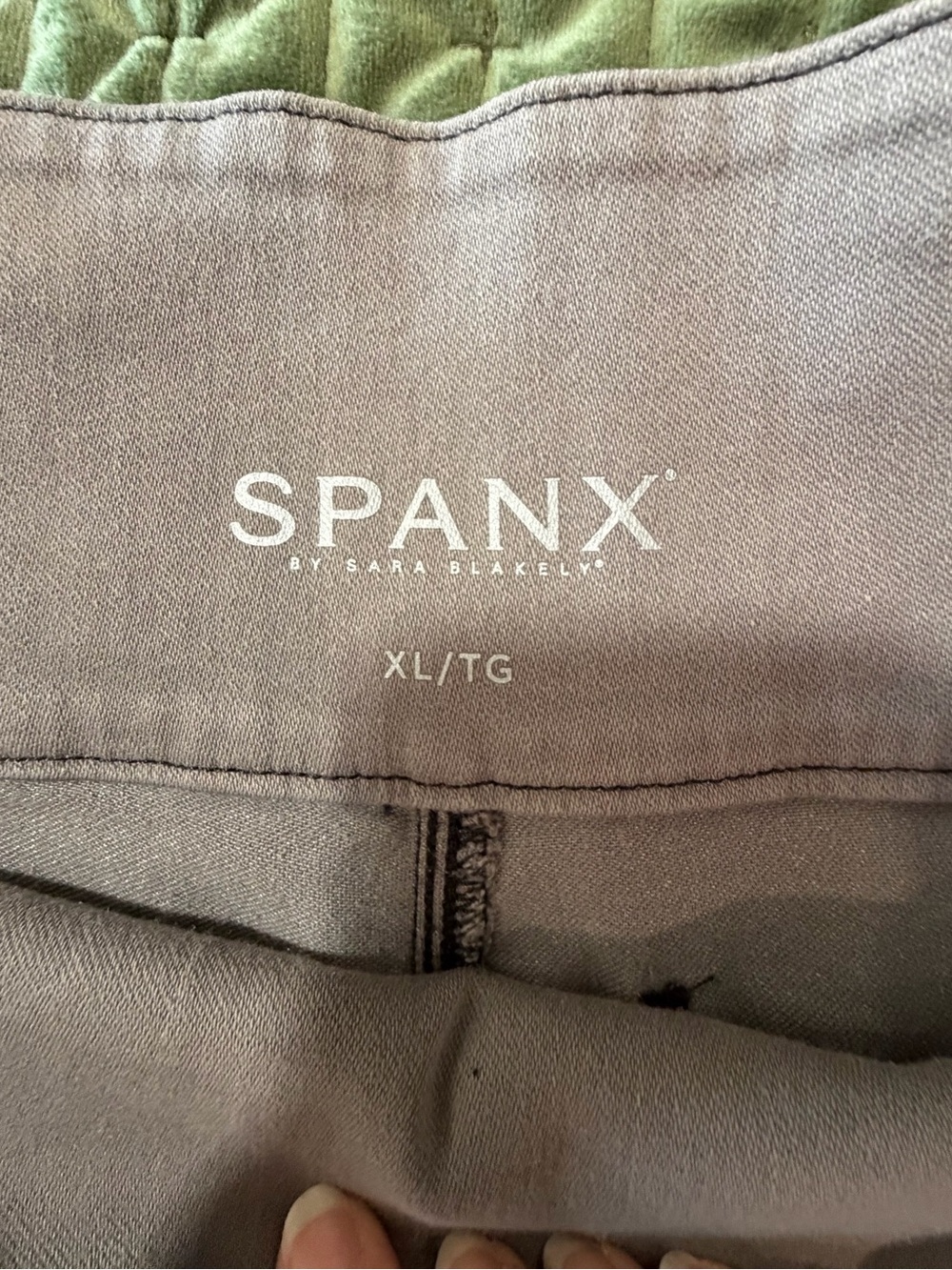 SPANX pewter shimmer gray pull‎ on jeans size XL - Picture 8 of 13